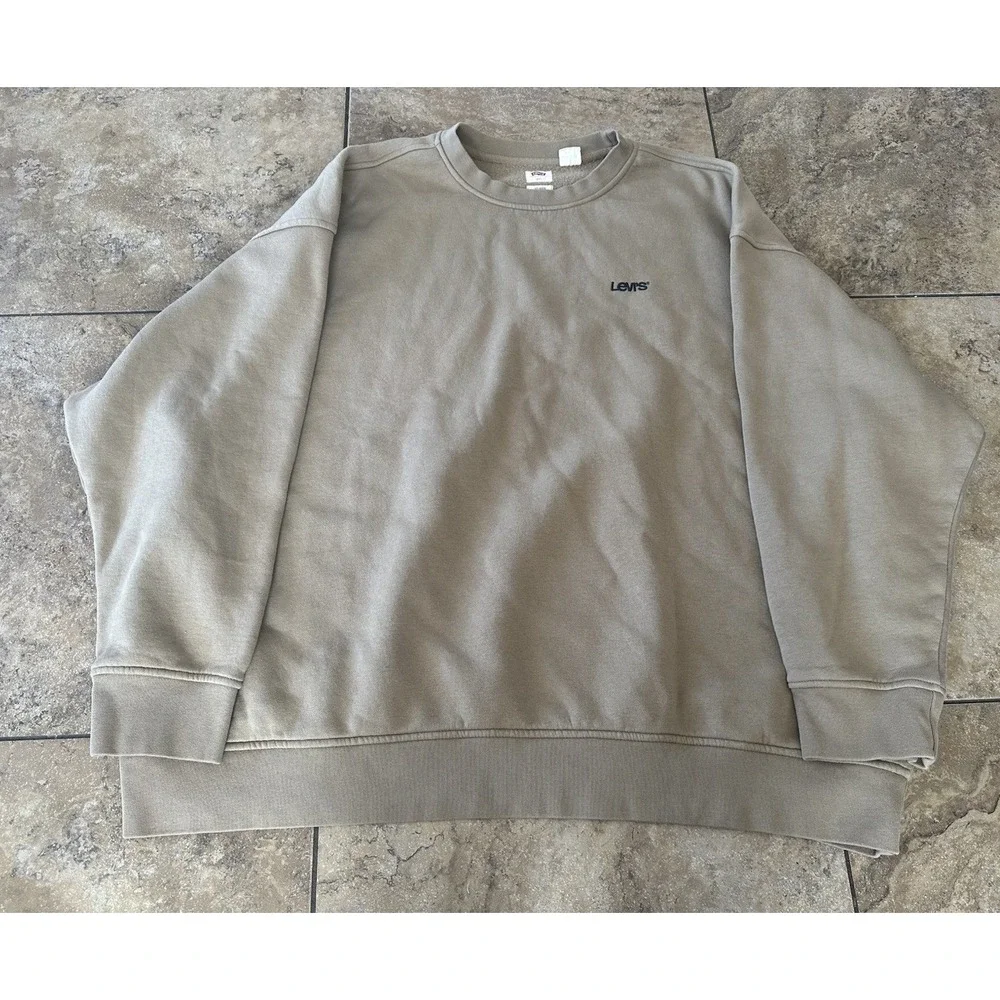 Levi's Men's Crewneck Sweatshirt Size 4XL Tan Pullover Relaxed Fit